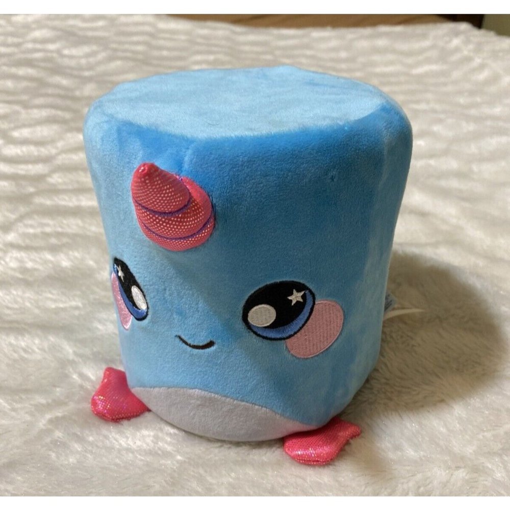 Squeezamals Blue Narwhal 8"  Plush Stuffed Animal 2019 Imports Dragon